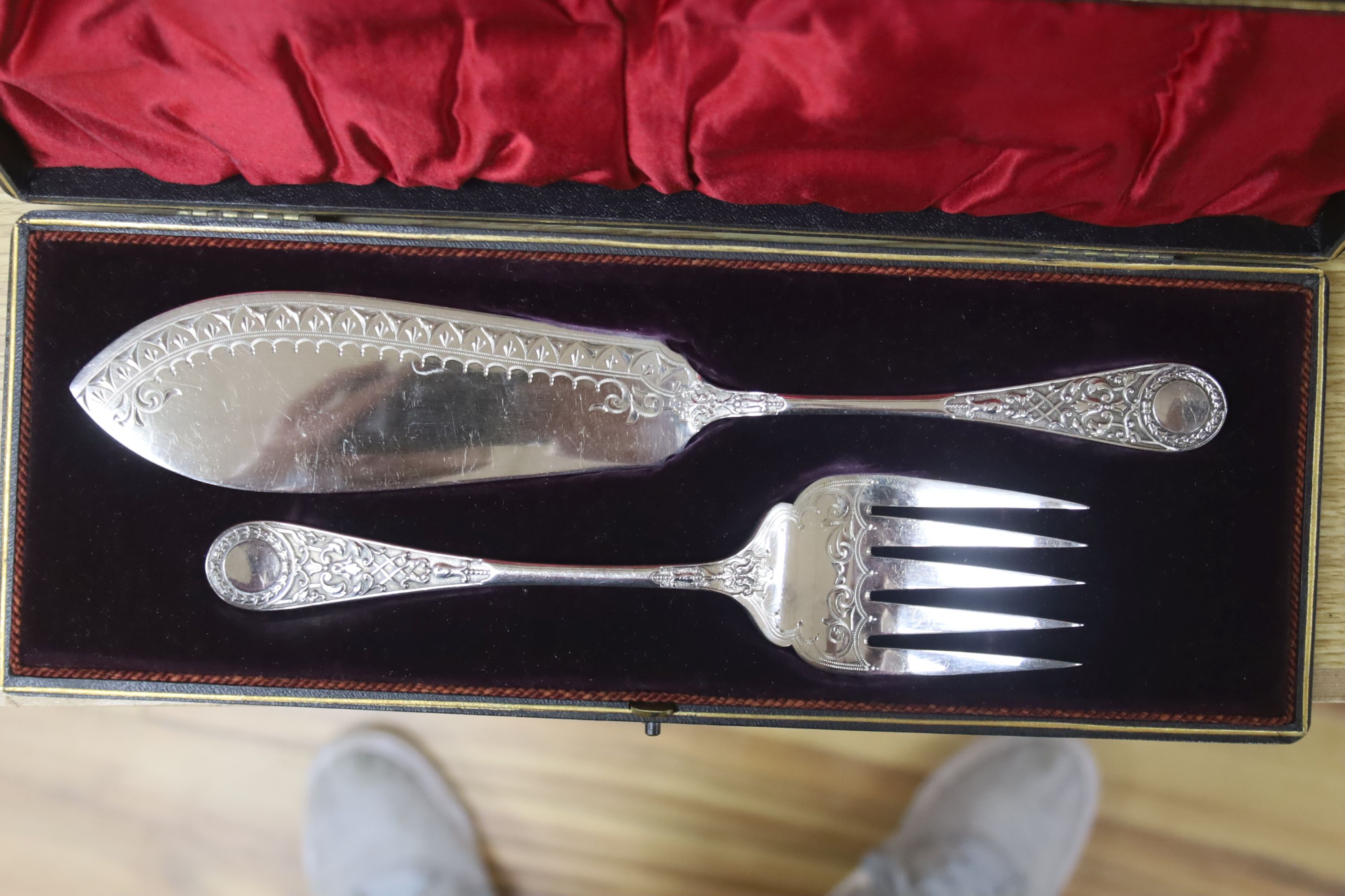 Four boxed sets of plated flatware